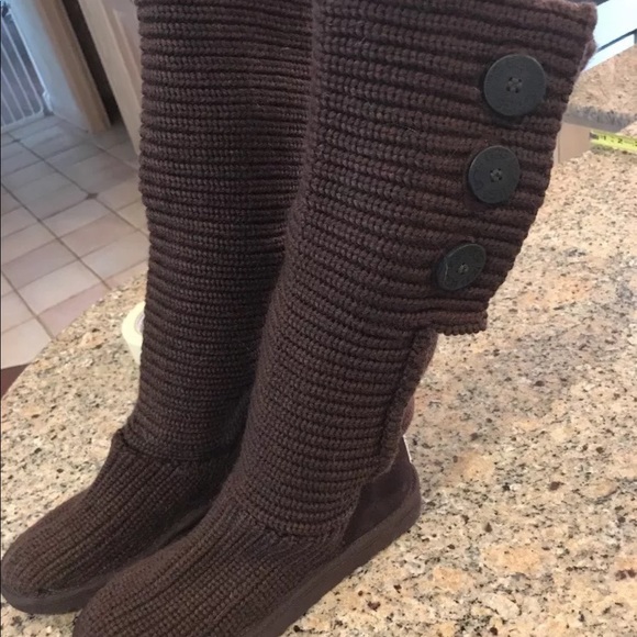 UGG Shoes - UGG Classic Cardy Choc Brown Sweater Boots. Mint!